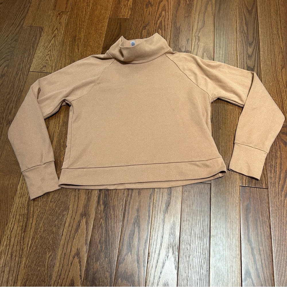 Like New Kyodan Outdoor Soft Mock Turtleneck Sweatshirt w/ Thumb Holes, Tan, M
